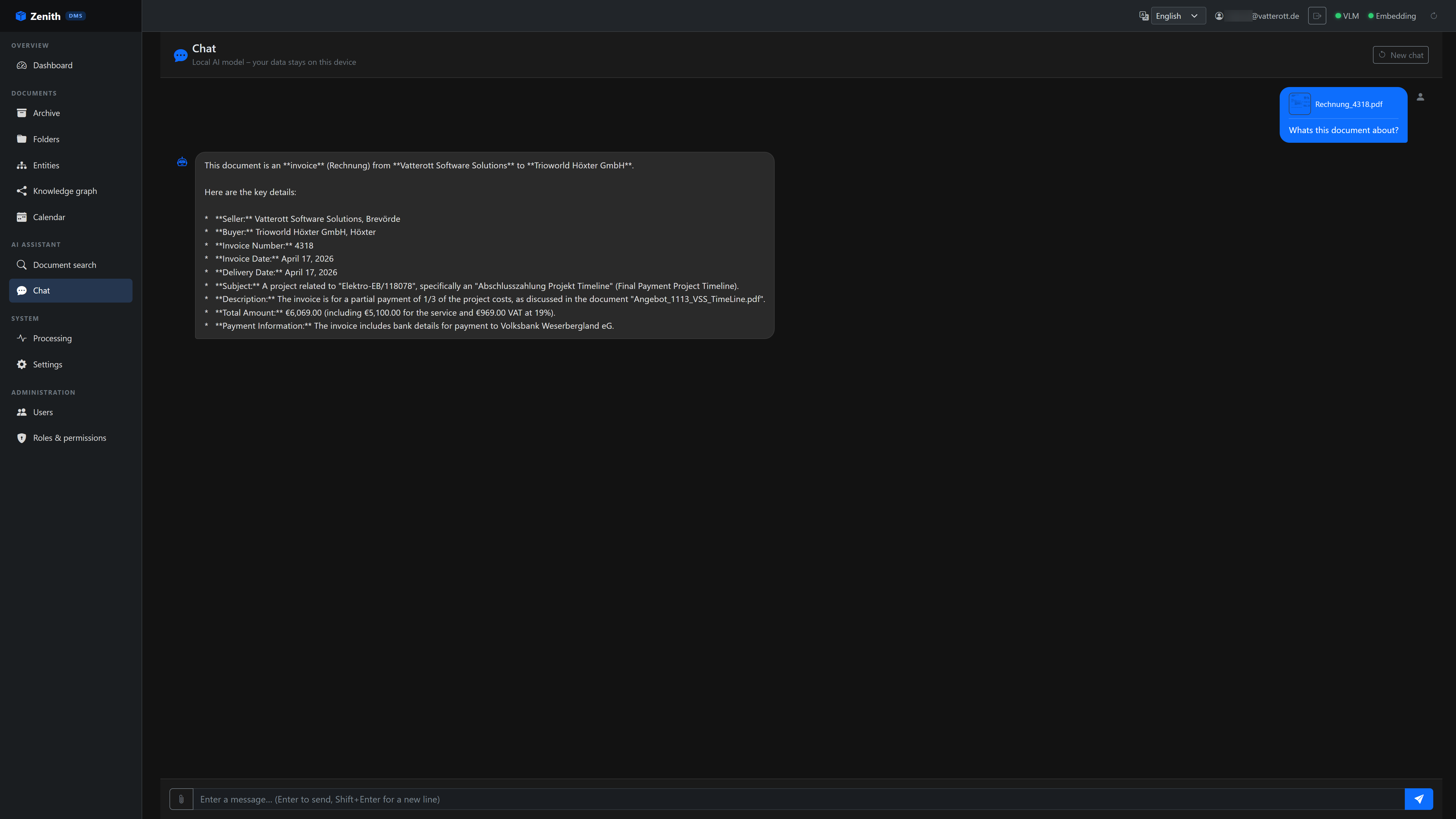 Zenith – AI chat